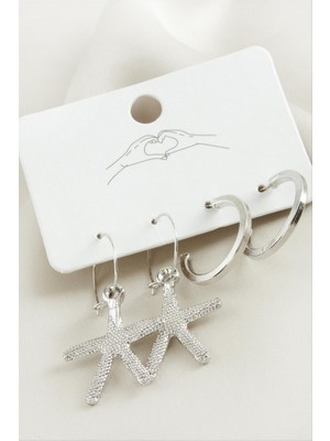 Zero Land Storozde 4 Adet Deniz Yıldızı Halka Küpe - Sarı