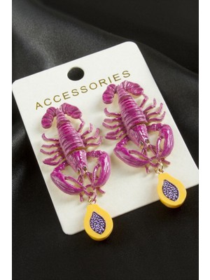 Zero Land Storozde Yengeç Mineli Küpe - Mor