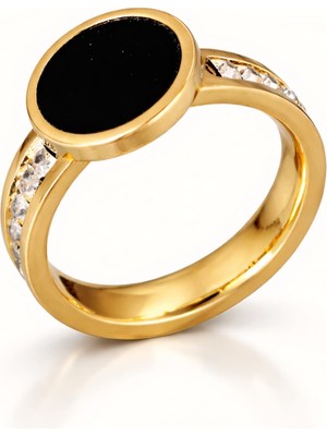 Formzen 316L Paslanmaz Çelik Siyah Oniks Taşlı Yüzük – Modern & Dayanıklı Şıklık