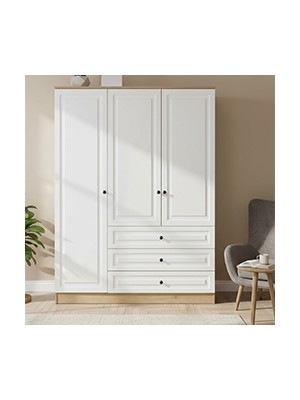 EUR021 3 Kapak 3 Çekmeceli Gardırop