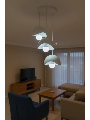 Pamuk's Design Beton Görünüm 3’lü Sarkıt Avize Toz Tutmayan Bio Yapı, Loft Iskandinav Bohem, E27AMPUL Içerir