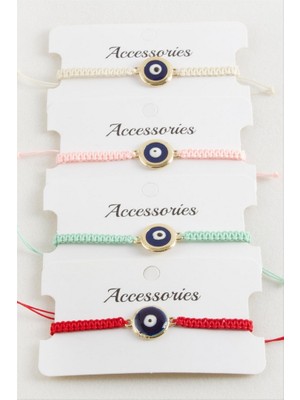 Zero Land Storozde Nazar Makrome Örgülü Bileklik - Su Yeşili