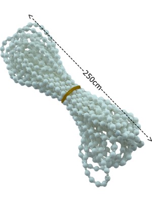 MorPerde Plastik Beyaz Sonsuz Zincir 250 cm