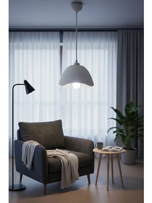 Pamuk's Design Şapka Form Beton Görünümlü Sarkıt Avize