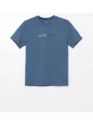 Lc Waikiki Yeni Sezon Bisiklet Yaka Baskılı Penye Erkek Pijama Üst