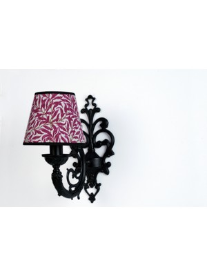  massarelli Artur Tekli Aplik Siyah-Fuşya Çiçekli