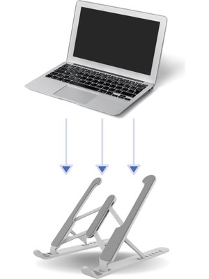 Online Home Market Deyhome Plastik Ayarlanabilir Dizüstü Destek Tabanı Tamamen Katlanabilir Taşınabilir Laptop Yükseltici Beyaz