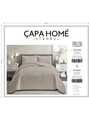 Yünteks Çapa Home Yeni Nesil  Nubuk Yaz - Kış Modern Lüks Yatak Örtüsü, Pollen