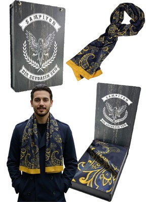 Fenerbahçe Saadettin Saran Desenli Kaşkol Lazer Kutu Hediyeli