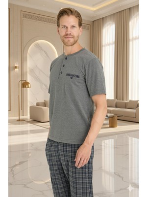 Kly Yeni Sezon 2026 Erkek Midi Yaka Lüx Tasarım Pijama Takımı