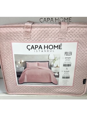 Yünteks Çapa Home Yeni Nesil  Nubuk Yaz - Kış Modern Lüks Yatak Örtüsü, Pollen