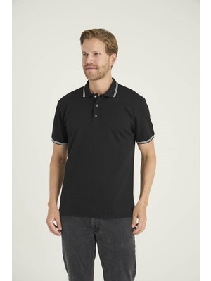 Kly Erkek Polo Yaka T-Shirt Modern Tasarım Düğmeli Yaka %80 Pamuk