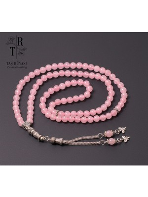 Taş Rüyası Pembe Kuvars Doğal Taş 99'luk Dua Tesbihi (6 Mm) - Sevginin ve Huzurun Işığı