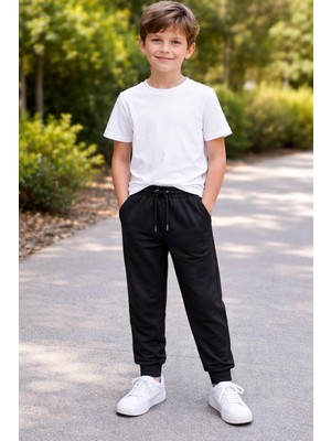 Vieso Kız Erkek Çocuk Eşofman Altı Likralı 2 Iplik Diz Yapmaz Mevsimlik