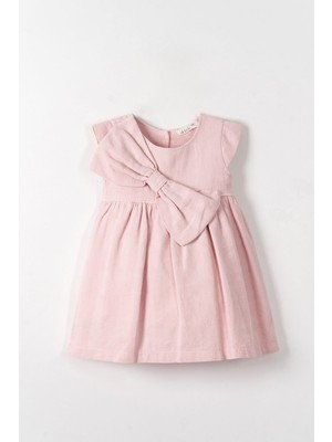 Ugly Duck 01-04 Yaş Arası Fiyonklu Elbise - Pudra