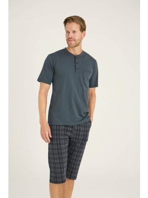 Kly Erkek Midi Yaka Kapri Takımı Şık Tasarım 2057