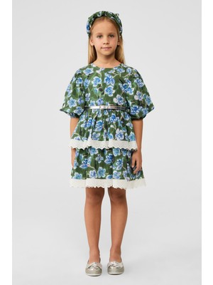 Tyess Bg Store Kız Çocuk Desenli Elbise