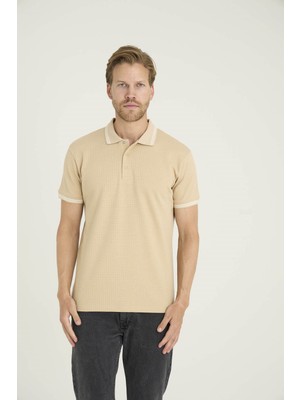 Kly Erkek Polo Yaka T-Shirt Modern Tasarım Düğmeli Yaka %80 Pamuk