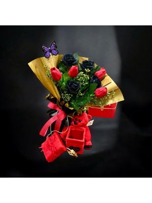 Sedosh Home Vision Kadınlar Günü Hediye Seti Kırmızı Lale Buketli