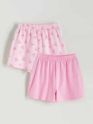 Lc Waikiki Yeni Sezon Beli Lastikli Kız Çocuk Pijama Şort 2'li