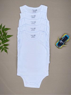 Vieso % 100 Pamuk 5'li Bebek Atlet Cıtcıtlı Zıbın Body