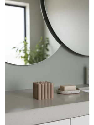 El Yapımı Modern Tasarım Dekoratif Blok Soya Mum (8x8)