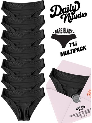 Serrano Daily Nuuds Günlük Kesim Kadın Iç Çamaşırı (Xs–xl Tek Beden) – Siyah (Bare Black) | 7’li Multipack
