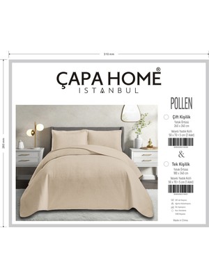 Yünteks Çapa Home Yeni Nesil  Nubuk Yaz - Kış Modern Lüks Yatak Örtüsü, Pollen