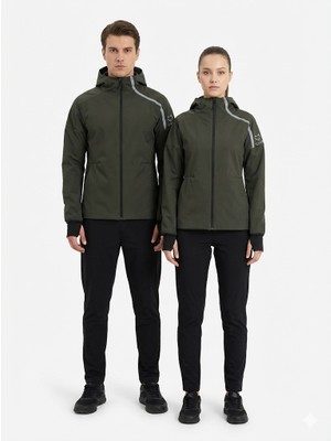 Gamp Unisex Kapüşonlu Parmak Geçmeli Softshell Mont
