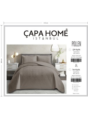 Yünteks Çapa Home Yeni Nesil  Nubuk Yaz - Kış Modern Lüks Yatak Örtüsü, Pollen