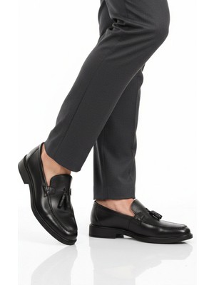 Ayakmod Siyah Hakiki Deri Erkek Casual Ayakkabı 2207 M