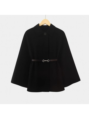 Vieso Kadın Kemerli Kaşe Panço