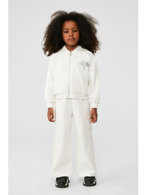 Tyess Bg Store Kız Çocuk Beyaz Eşofman Üstü