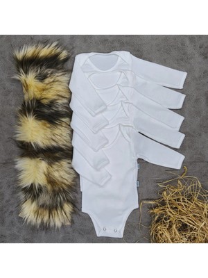 Vieso 5'li Uzun Kollu Unisex Bebek Body Zıbın Atlet Pamuk Ekonomik Set