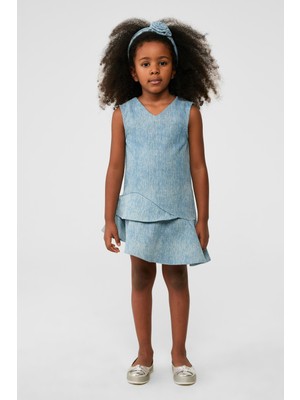 Tyess Bg Store Kız Çocuk Denim Elbise