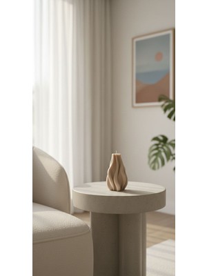 El Yapımı Modern Tasarım Dekoratif Hediyelik Kıvrımlı Soya Mum