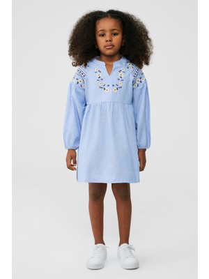 Tyess Bg Store Kız Çocuk Mavi Elbise
