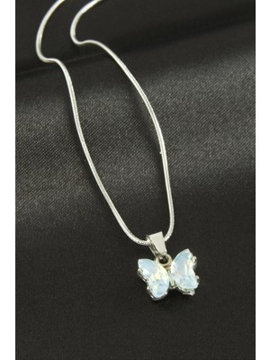 Zero Land Storozde Kelebek Çelik Kolye - Beyaz