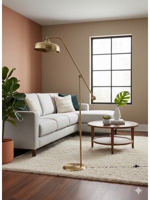 Avizade Atria Eskitme Endüstriyel Lambader - Metal Köşe Lambası - Ayarlanabilir Başlıklı Dekoratif Aydınlatma