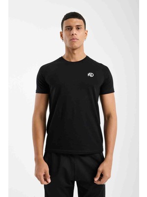 Diem Collection Siyah Slim Fit Bisiklet Yaka T-Shirt