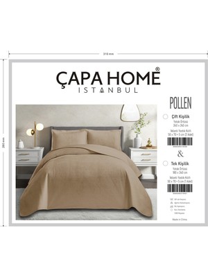Yünteks Çapa Home Yeni Nesil  Nubuk Yaz - Kış Modern Lüks Yatak Örtüsü, Pollen