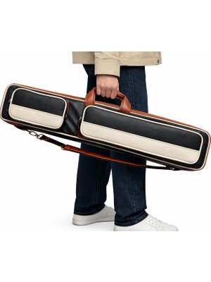 Pusula Oyun Elegance Bilardo Istaka Taşıma Çantası Deri - 4 Dip ve 8 Şaft Taşıma Kapasitesi