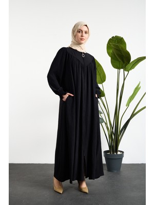 Oktayusta Collection V Robalı Mevlana Kesim Tessettür Ferace Siyah