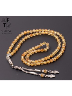 Taş Rüyası Sitrin Doğal Taş 99’luk Dua Tesbihi (6 Mm) - Bolluk ve Başarının Enerjisi