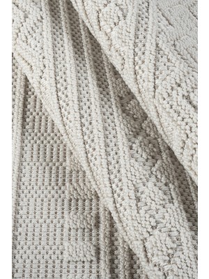 Lexa Home Krem Bukle Halı - Yumuşak Dokulu Salon Mutfak Koridor Halısı - Antialerjik Dokuma