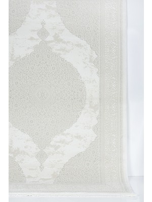 Lexa Home Bambu Tarz Salon Halısı - 4m² ve 6m² Krem Beyaz Oturma Odası Halısı - Antialerjik Dokuma