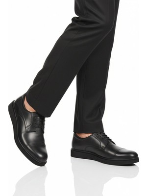 Ayakmod Siyah Baskılı Hakiki Deri Erkek Casual Ayakkabı 917 M