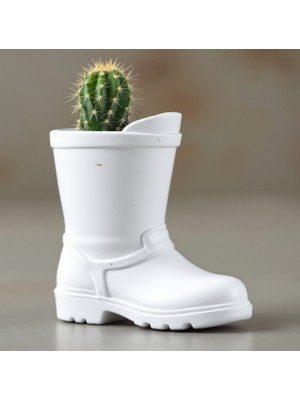 Razmo Retro Ayakkabı Tasarımlı Dekoratif Saksı - Nostaljik Bot Çiçeklik, Bahçe ve Balkon Dekoru, Estetik Sukulent ve Kaktüs Saksısı, Vintage Shoe Flower Pot – Unique Home Decoration (Beyaz)