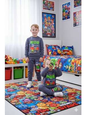 Cg Kids Brawl Stars 2 Iplik Kumaş Erkek Çocuk Alt Üst Takım Süper Kalite Eşofman Detay