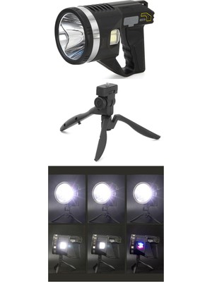 Şarjlı Dev Boy El Feneri Tripod Ayaklı Parlak LED El Lambası Kamp, Av ve Güvenlik Için Ideal